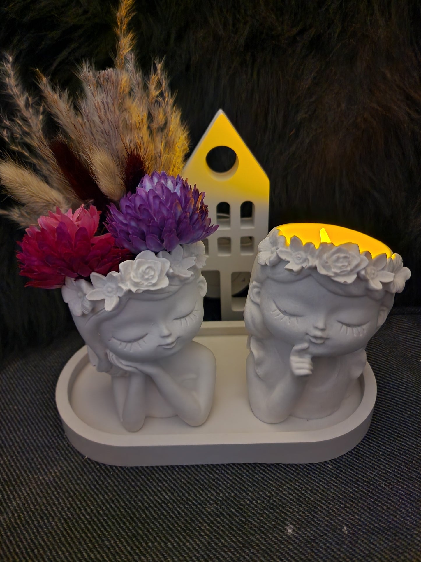 Blumenmädchen "Duo" Mit Teller